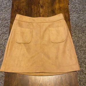 New with tags, faux suede tan skirt